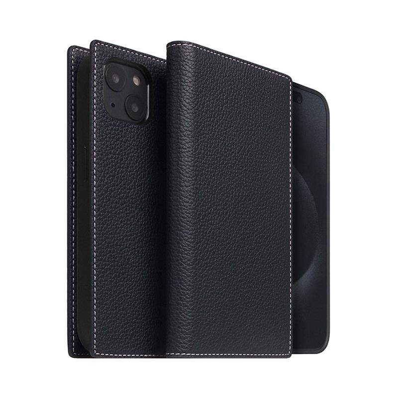SLG Design puzdro D8 Magsafe Full Grain Leather pre iPhone 15 - Black Blue