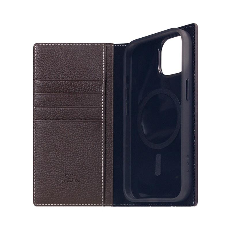 SLG Design puzdro D8 Magsafe Full Grain Leather pre iPhone 15 - Brown