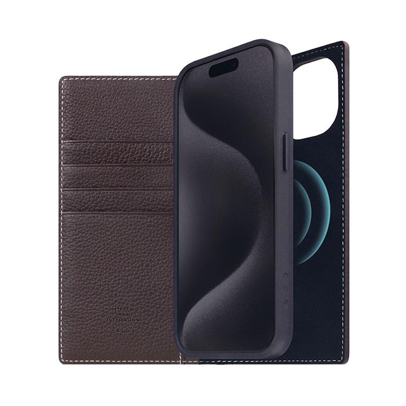 SLG Design puzdro D8 Magsafe Full Grain Leather pre iPhone 15 - Brown