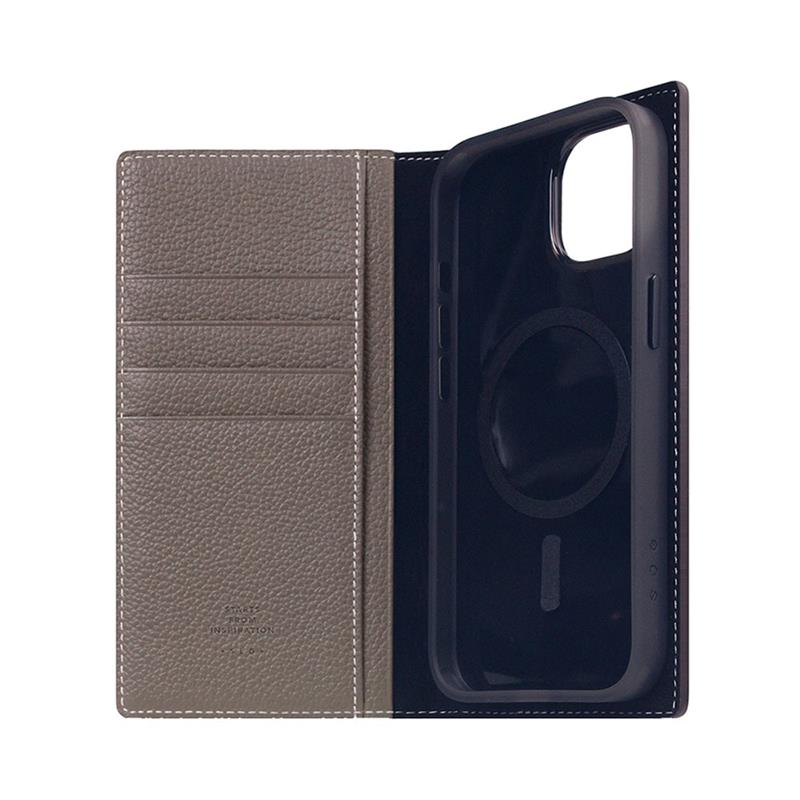 SLG Design puzdro D8 Magsafe Full Grain Leather pre iPhone 15 - Etoff Cream