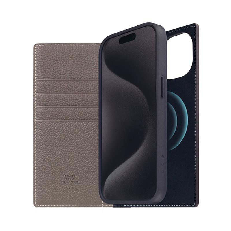 SLG Design puzdro D8 Magsafe Full Grain Leather pre iPhone 15 - Etoff Cream