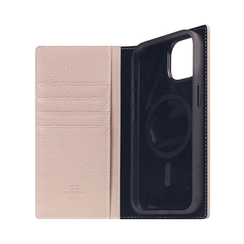 SLG Design puzdro D8 Magsafe Full Grain Leather pre iPhone 15 - Light Cream
