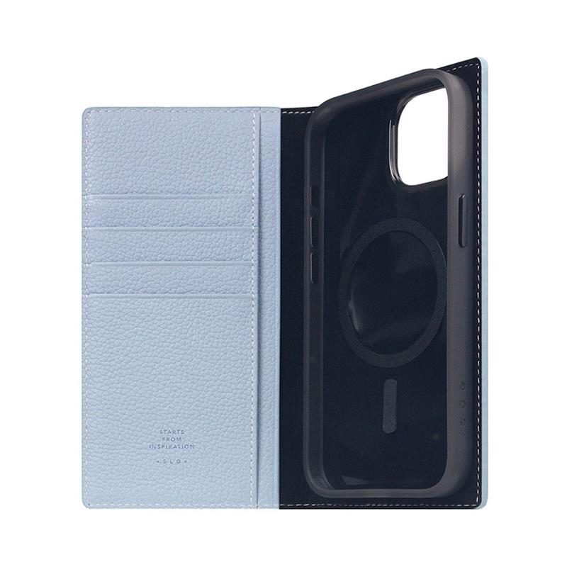 SLG Design puzdro D8 Magsafe Full Grain Leather pre iPhone 15 - Powder Blue