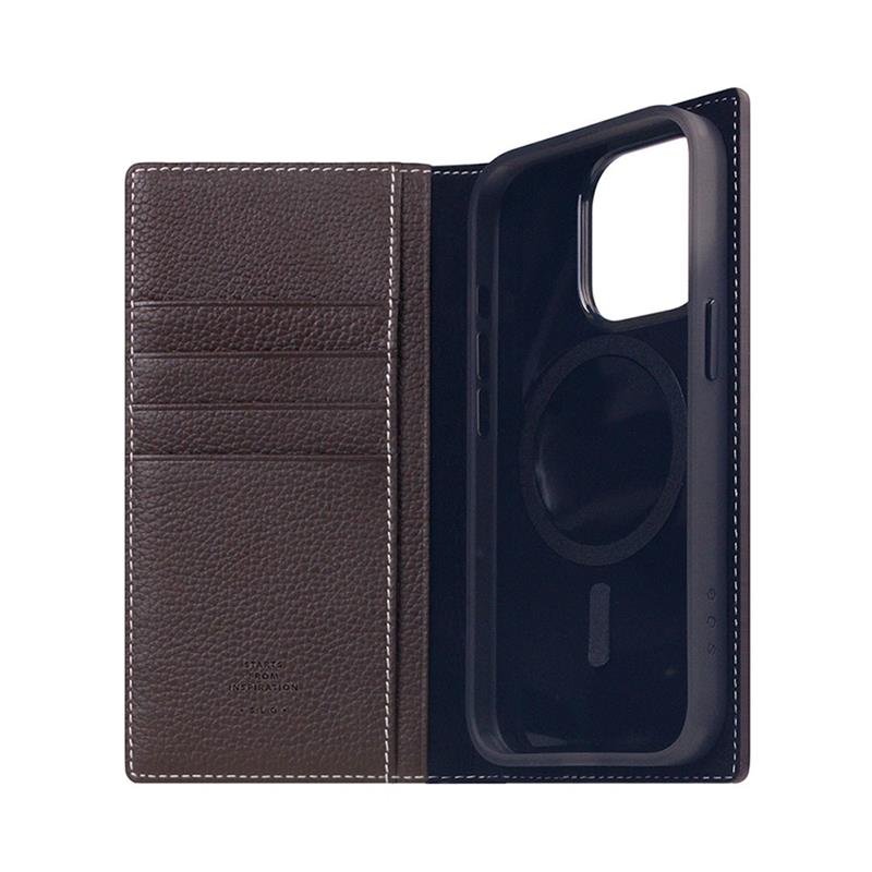 SLG Design puzdro D8 Magsafe Full Grain Leather pre iPhone 15 Pro - Brown