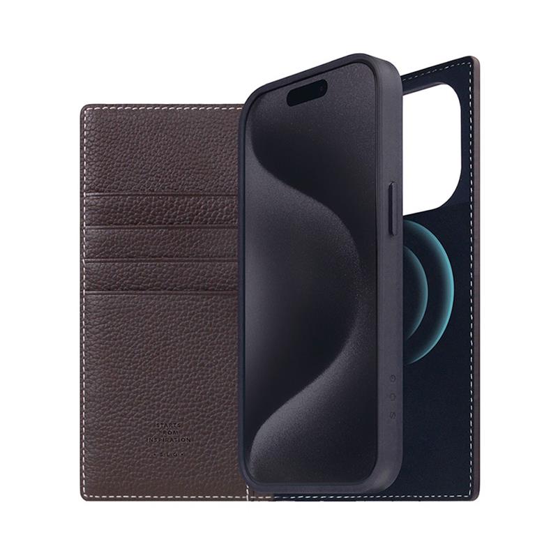 SLG Design puzdro D8 Magsafe Full Grain Leather pre iPhone 15 Pro - Brown