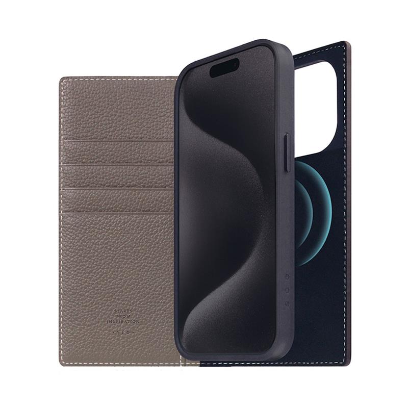 SLG Design puzdro D8 Magsafe Full Grain Leather pre iPhone 15 Pro - Etoff Cream