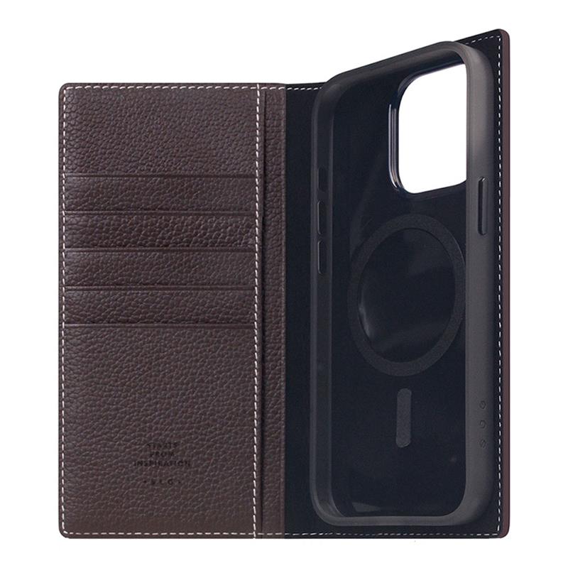 SLG Design puzdro D8 Magsafe Full Grain Leather pre iPhone 15 Pro Max - Brown