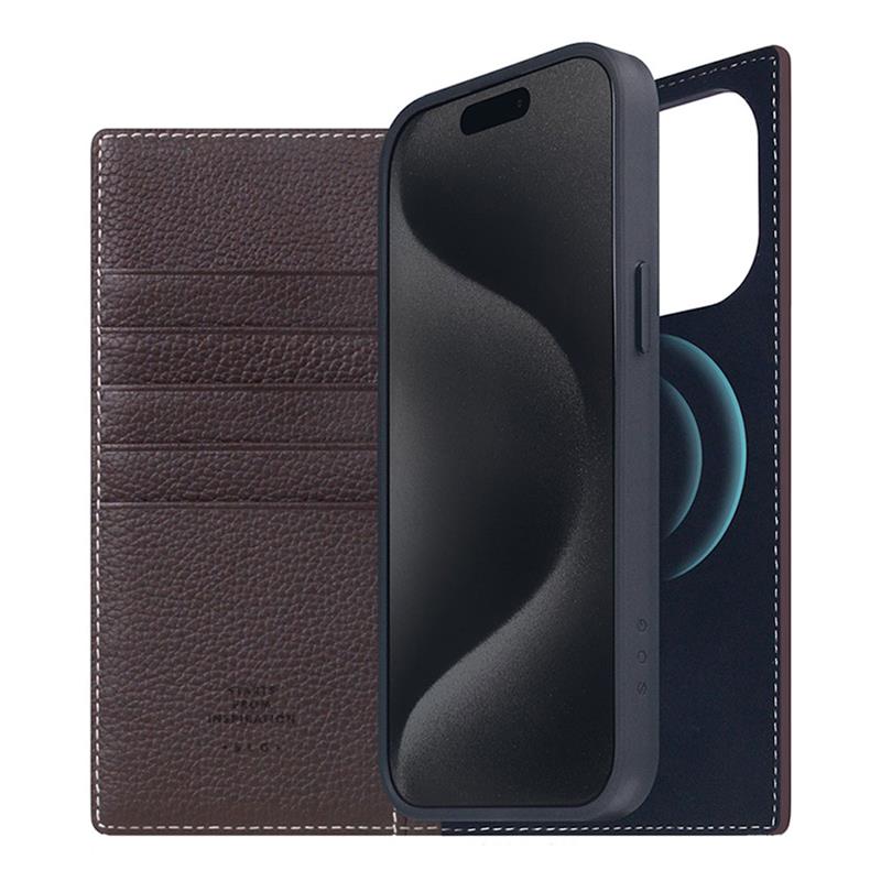 SLG Design puzdro D8 Magsafe Full Grain Leather pre iPhone 15 Pro Max - Brown
