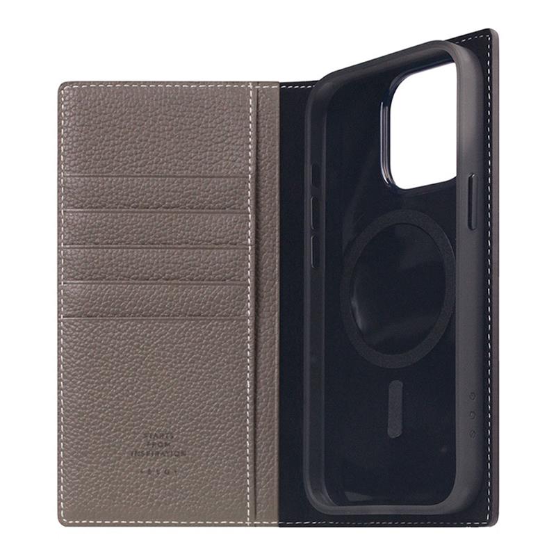 SLG Design puzdro D8 Magsafe Full Grain Leather pre iPhone 15 Pro Max - Etoff Cream