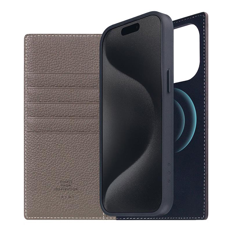 SLG Design puzdro D8 Magsafe Full Grain Leather pre iPhone 15 Pro Max - Etoff Cream