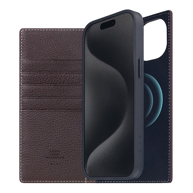 SLG Design puzdro D8 Magsafe Full Grain Leather pre iPhone 15 Plus - Brown
