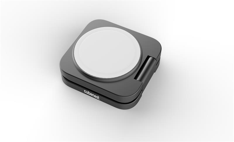 Cubenest 2v1 Skládací bezdrátová nabíječka S211 Pro - šedá