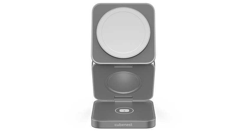 Cubenest 3v1 Skladacia bezdrôtová nabíjačka S312 Pro - šedá