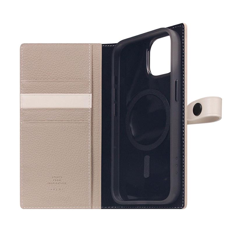 SLG Design puzdro D8 Magsafe Hybrid Full Grain Leather pre iPhone 15 - Light Cream