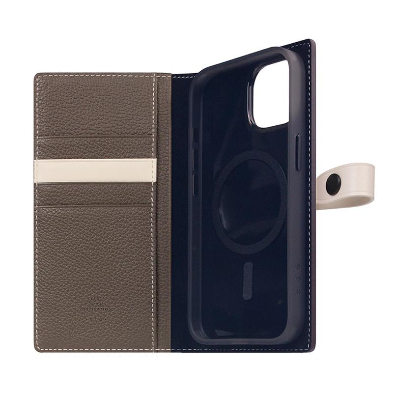 SLG Design puzdro D8 Magsafe Hybrid Full Grain Leather pre iPhone 15 - Etoff Cream