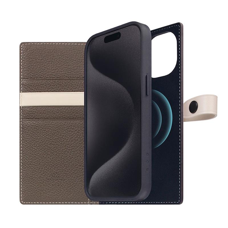 SLG Design puzdro D8 Magsafe Hybrid Full Grain Leather pre iPhone 15 - Etoff Cream