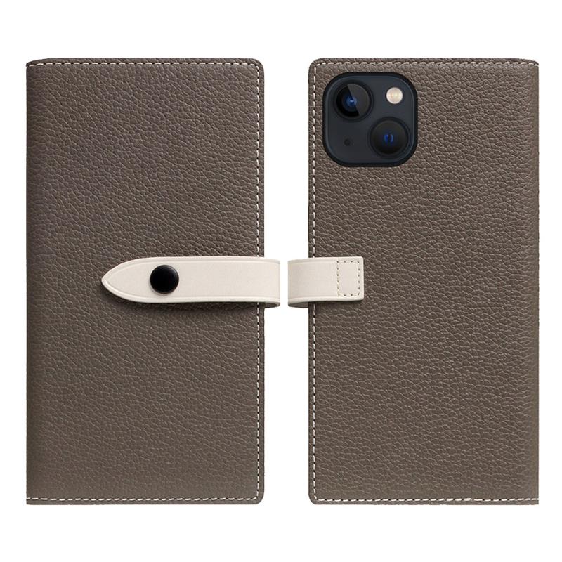 SLG Design puzdro D8 Magsafe Hybrid Full Grain Leather pre iPhone 15 - Etoff Cream