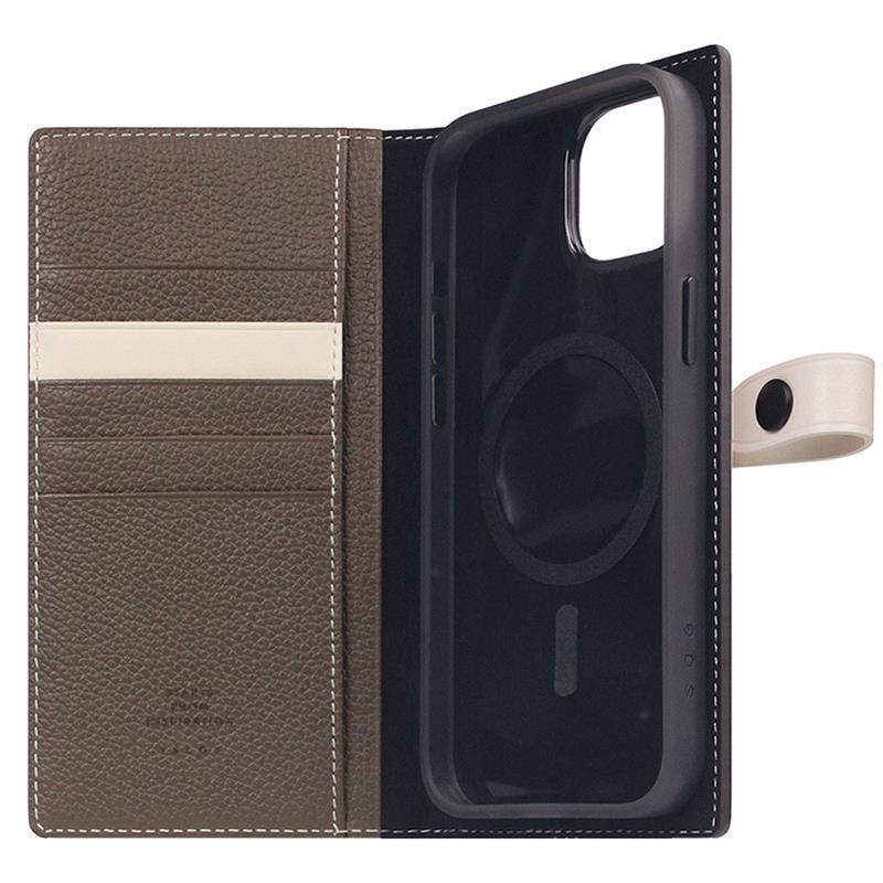 SLG Design puzdro D8 Magsafe Hybrid Full Grain Leather pre iPhone 15 Plus - Etoff Cream