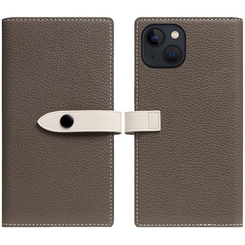 SLG Design puzdro D8 Magsafe Hybrid Full Grain Leather pre iPhone 15 Plus - Etoff Cream