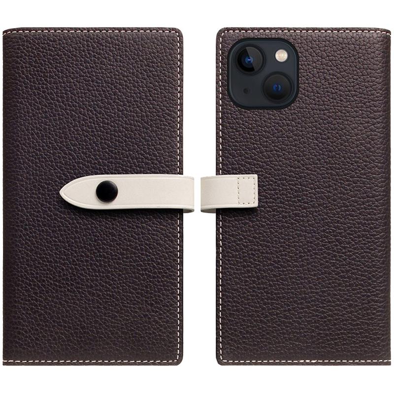 SLG Design puzdro D8 Magsafe Hybrid Full Grain Leather pre iPhone 15 Plus - Brown Cream