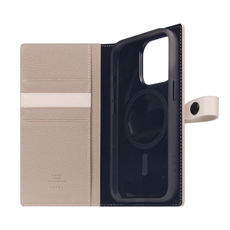 SLG Design puzdro D8 Magsafe Hybrid Full Grain Leather pre iPhone 15 Pro - Light Cream