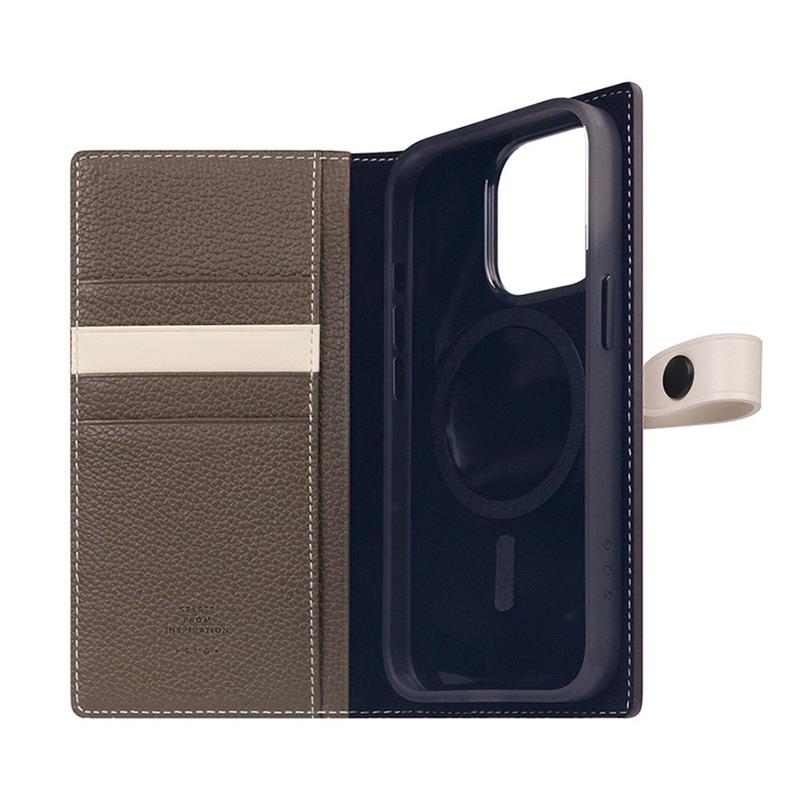 SLG Design puzdro D8 Magsafe Hybrid Full Grain Leather pre iPhone 15 Pro - Etoff Cream