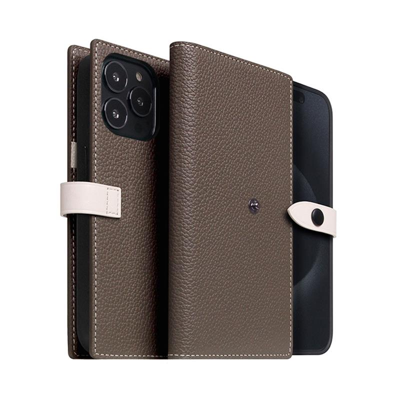 SLG Design puzdro D8 Magsafe Hybrid Full Grain Leather pre iPhone 15 Pro - Etoff Cream