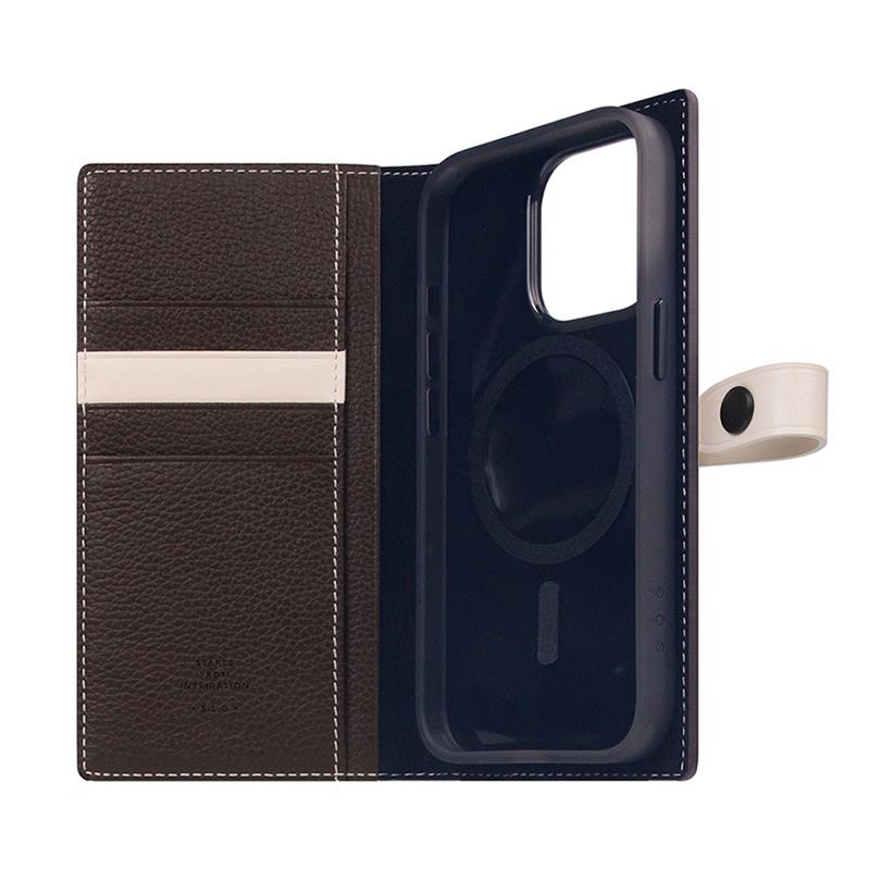 SLG Design puzdro D8 Magsafe Hybrid Full Grain Leather pre iPhone 15 Pro - Brown Cream