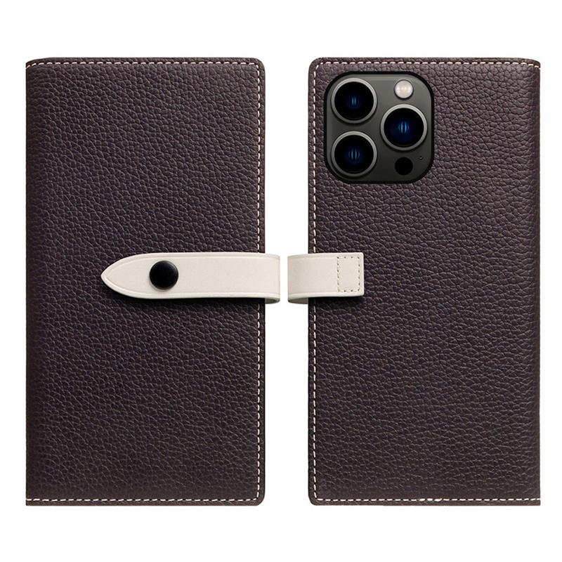 SLG Design puzdro D8 Magsafe Hybrid Full Grain Leather pre iPhone 15 Pro - Brown Cream