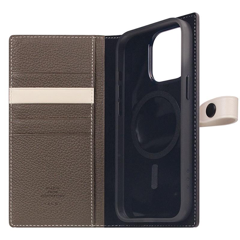 SLG Design puzdro D8 Magsafe Hybrid Full Grain Leather pre iPhone 15 Pro Max - Etoff Cream