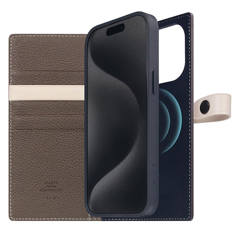 SLG Design puzdro D8 Magsafe Hybrid Full Grain Leather pre iPhone 15 Pro Max - Etoff Cream