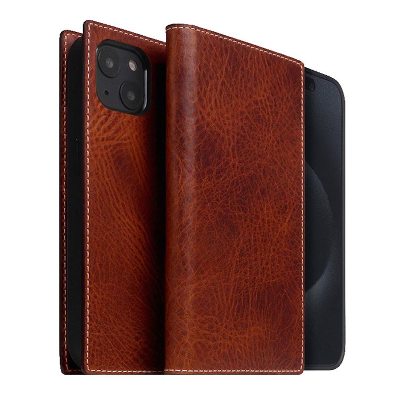 SLG Design puzdro D7 Magsafe Italian Wax Leather pre iPhone 15 Plus - Brown