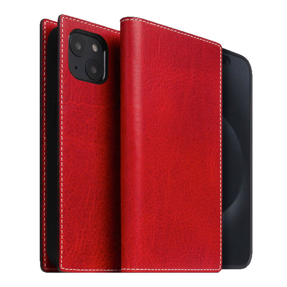 SLG Design puzdro D7 Magsafe Italian Wax Leather pre iPhone 15 Plus - Red