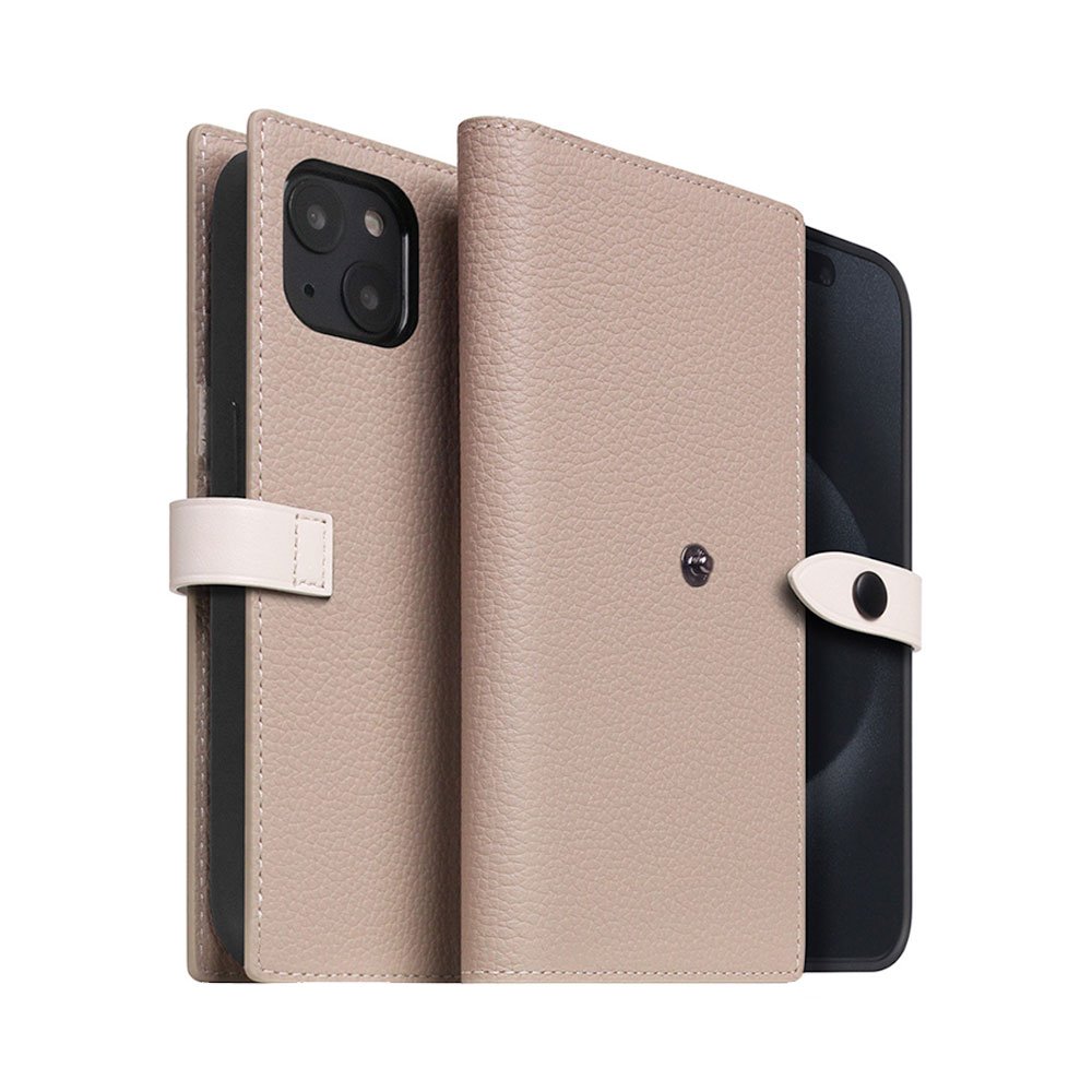SLG Design puzdro D8 Magsafe Hybrid Full Grain Leather pre iPhone 15 - Light Cream