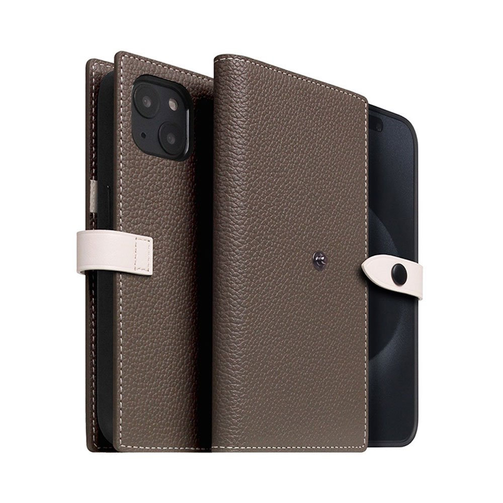 SLG Design puzdro D8 Magsafe Hybrid Full Grain Leather pre iPhone 15 - Etoff Cream