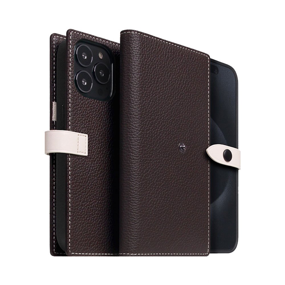 SLG Design puzdro D8 Magsafe Hybrid Full Grain Leather pre iPhone 15 Pro - Brown Cream