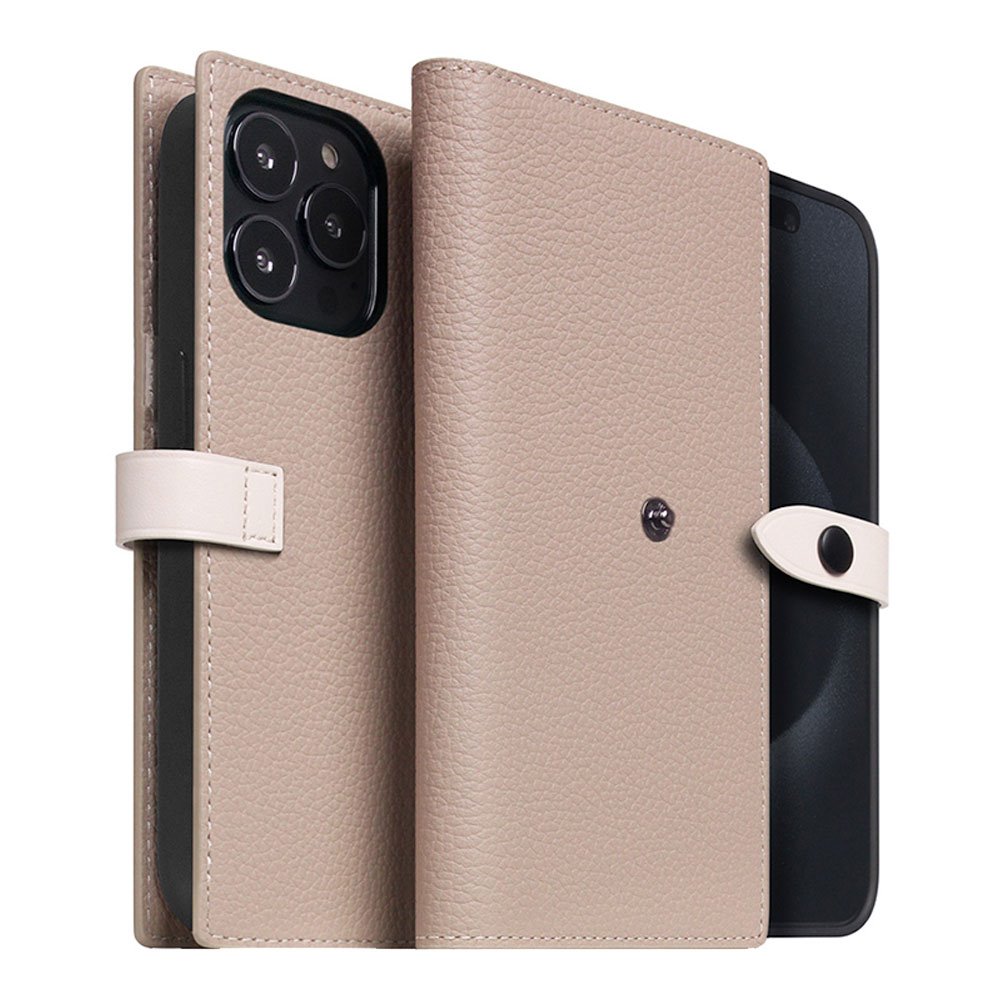 SLG Design puzdro D8 Magsafe Hybrid Full Grain Leather pre iPhone 15 Pro Max - Light Cream