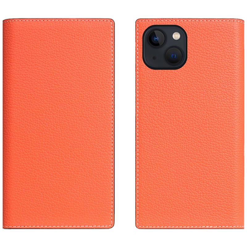 SLG Design puzdro D8 Neon Full Grain Leather Diary pre iPhone 15 Plus - Coral