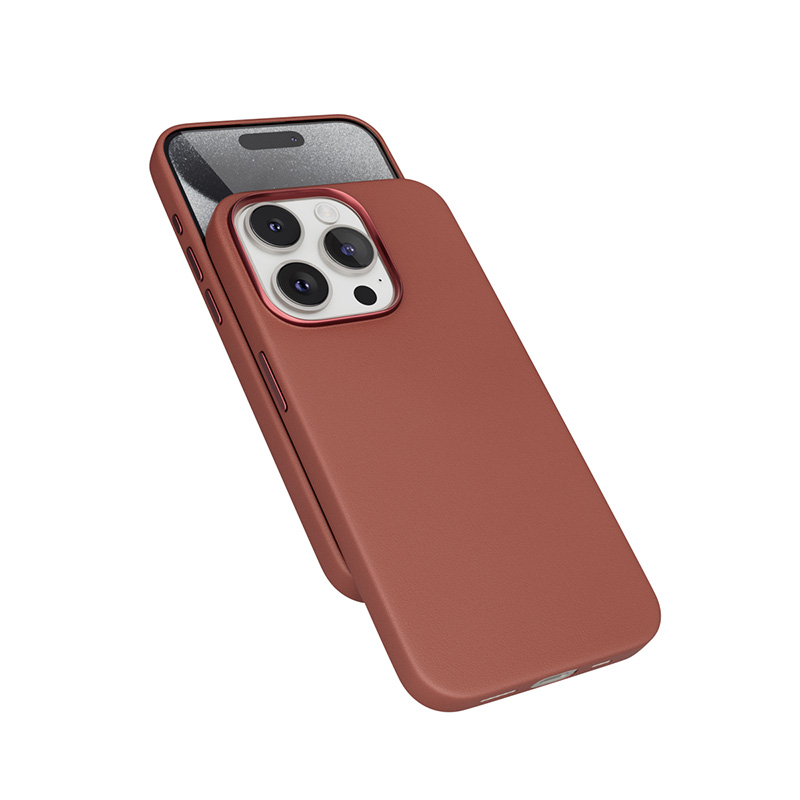 Epico Mag+ Leather Case iPhone 15 Pro - hnedá