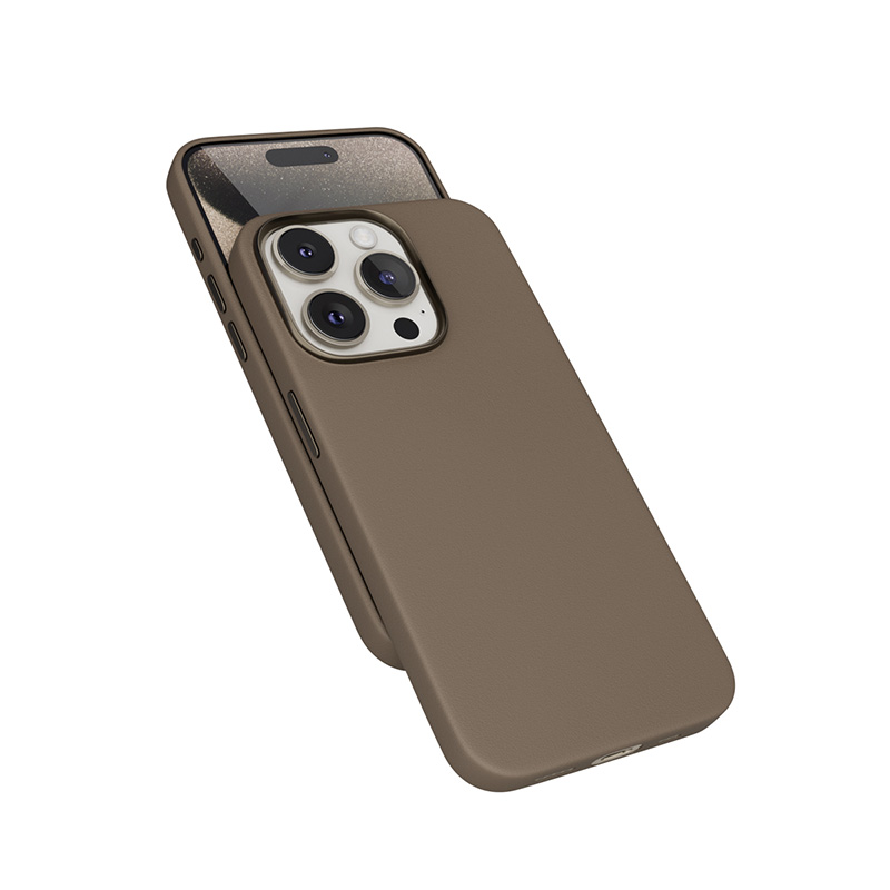 Epico Mag+ Leather Case iPhone 15 Pro - piesková
