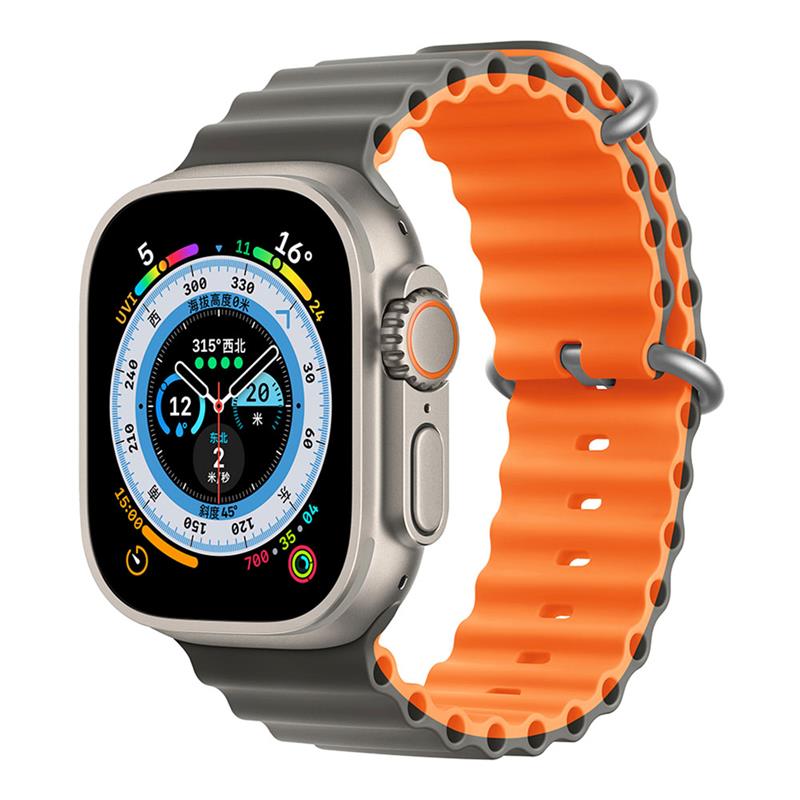 Devia remienok Deluxe Series Sport6 Silicone Two-tone Band 44/45/49mm - Gray/Orange