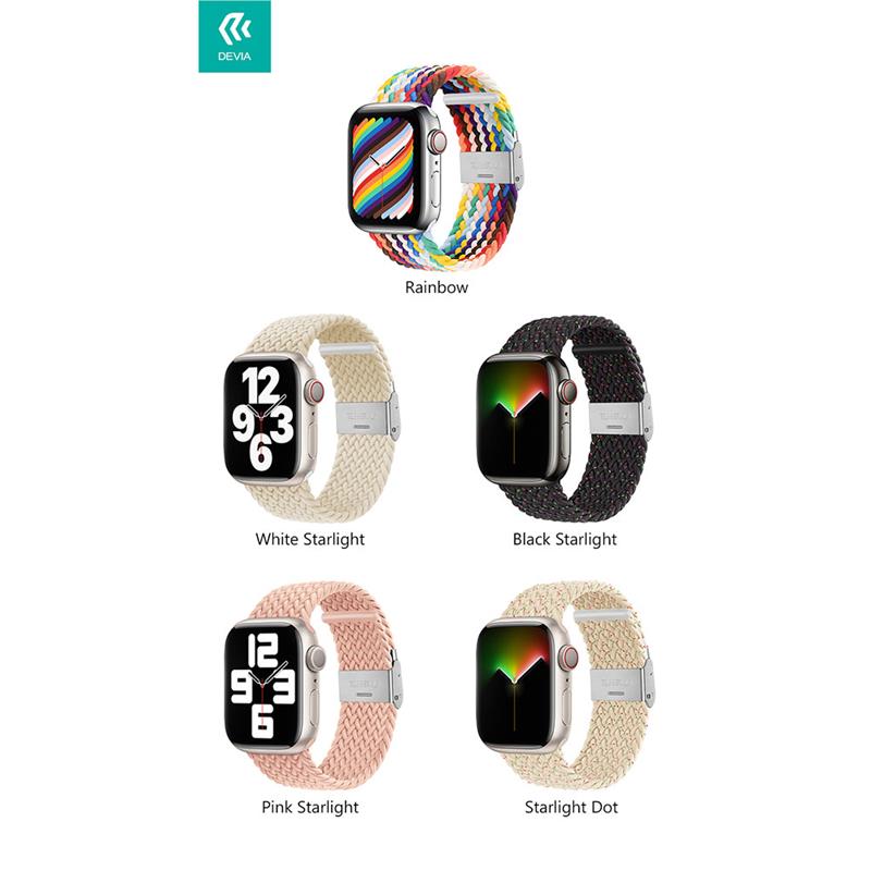 Devia remienok Deluxe Series Sport4 Nylon Braided Adjustable Band 40/41/42mm -  White