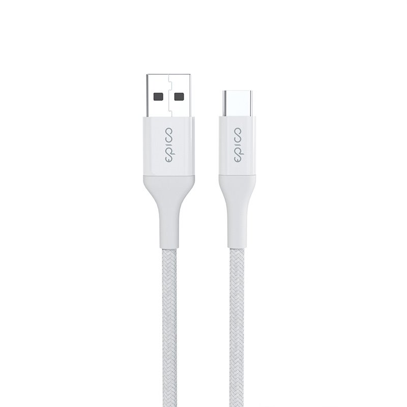 Epico opletený kabel 1,2m USB-C na USB-A, bílý