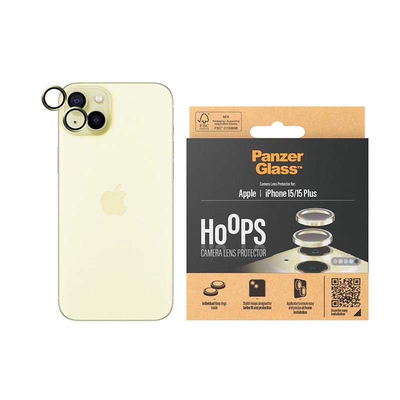 PanzerGlass ochranné sklo Hoops pre iPhone 15/15 Plus - Yellow