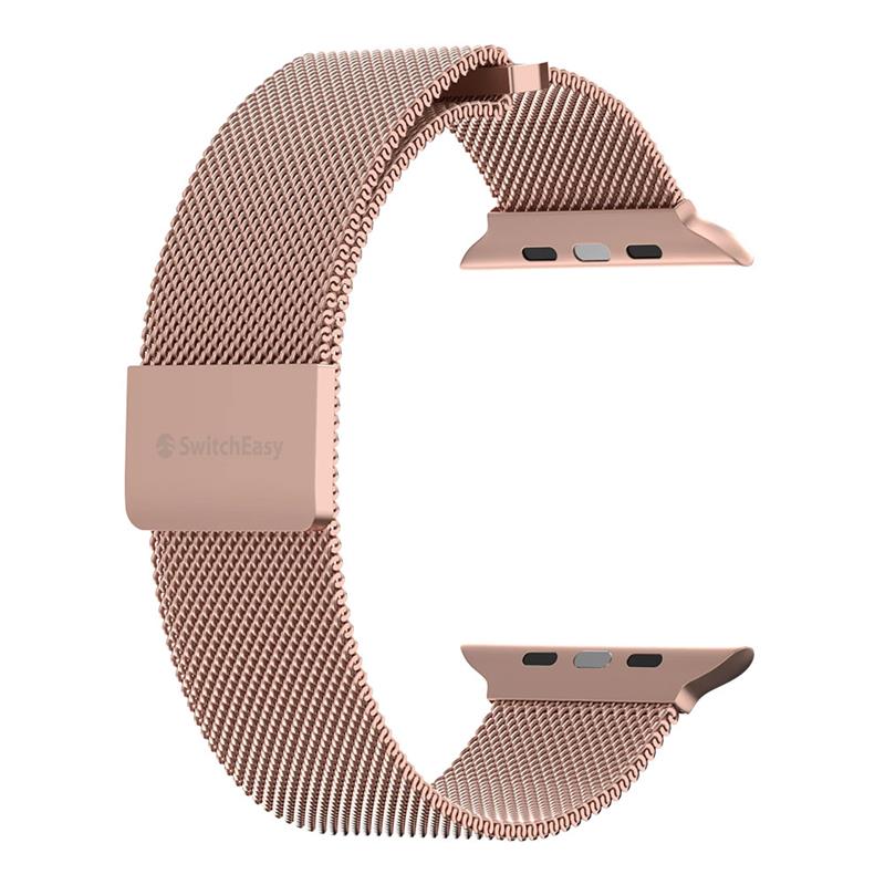 SwitchEasy remienok Mesh Stainless Steel pre Apple Watch 44/45/46mm - Rose Gold