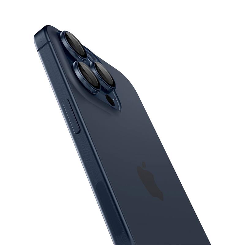 Spigen Optik Pro Lens Protector pre iPhone 15 Pro/15 Pro Max - Blue Titanium