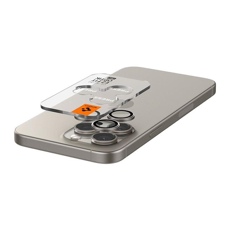 Spigen Optik Pro Lens Protector pre iPhone 15 Pro/15 Pro Max - Nature Titanium
