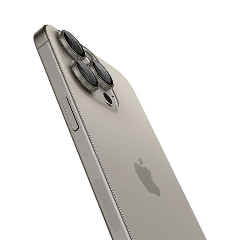 Spigen Optik Pro Lens Protector pre iPhone 15 Pro/15 Pro Max - Nature Titanium