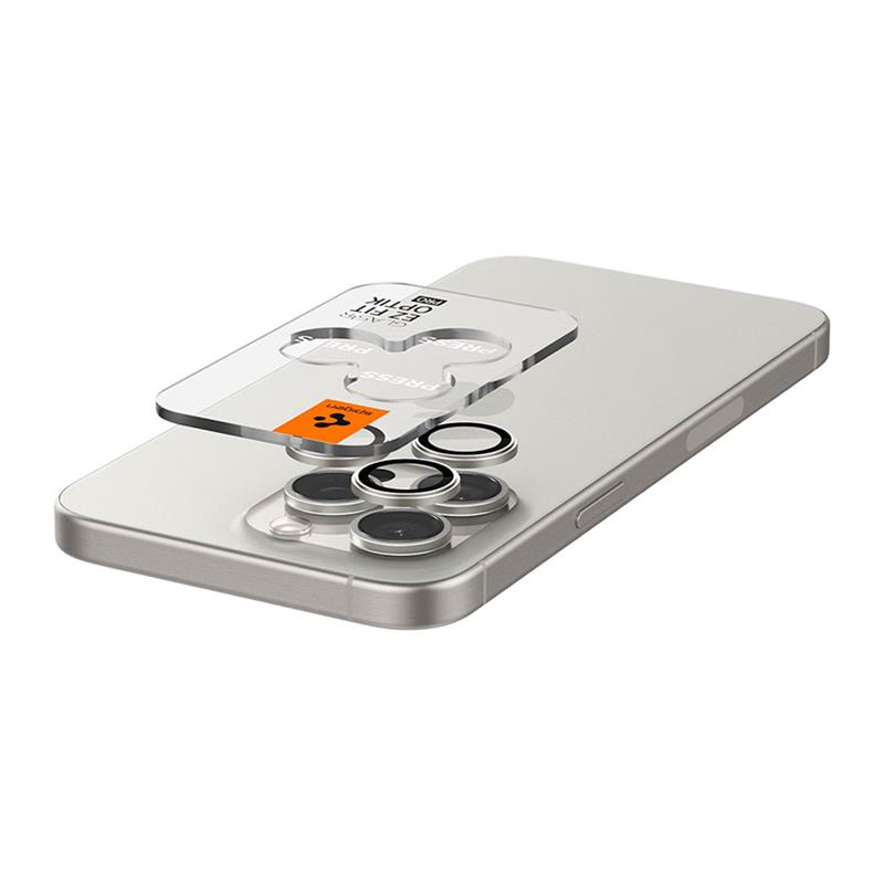 Spigen Optik Pro Lens Protector pre iPhone 15 Pro/15 Pro Max - White Titanium