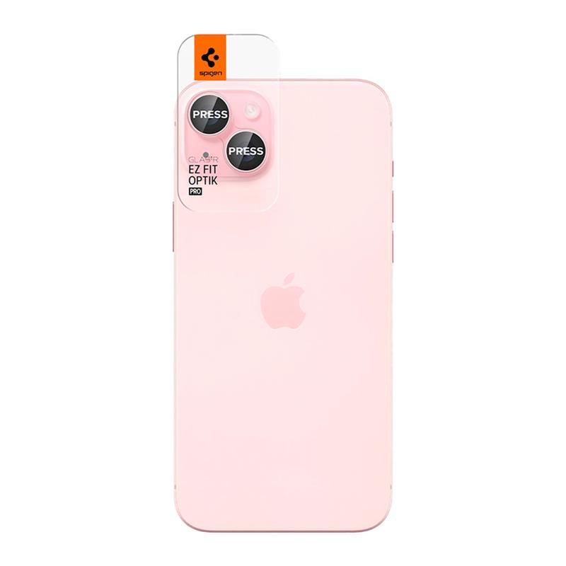 Spigen Optik Pro Lens Protector pre iPhone 15/15 Plus - Pink